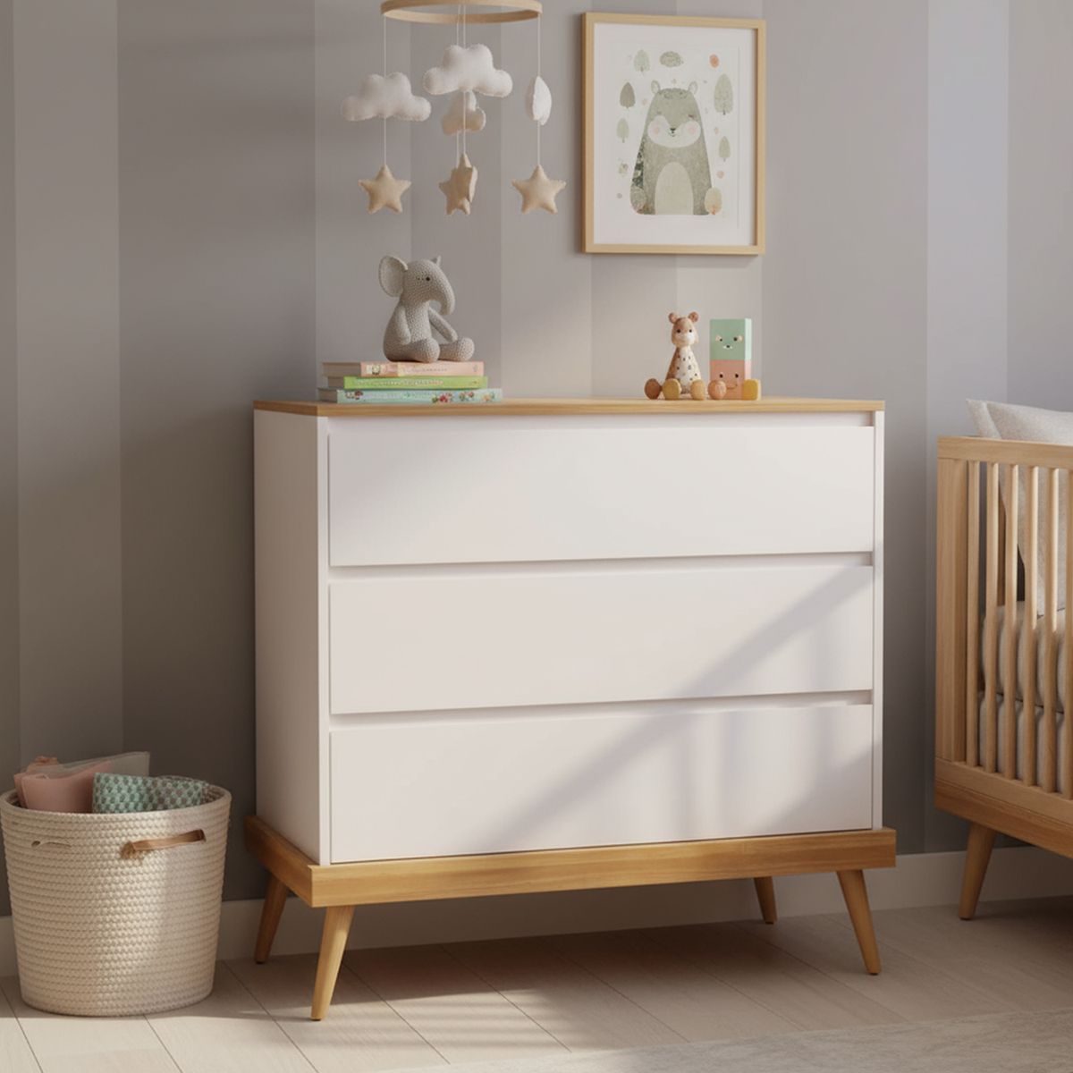 KIDSCOOL - Cómoda 3 Cajón(es) SOGNARE CANCAO 90x90x74 cm Rosado