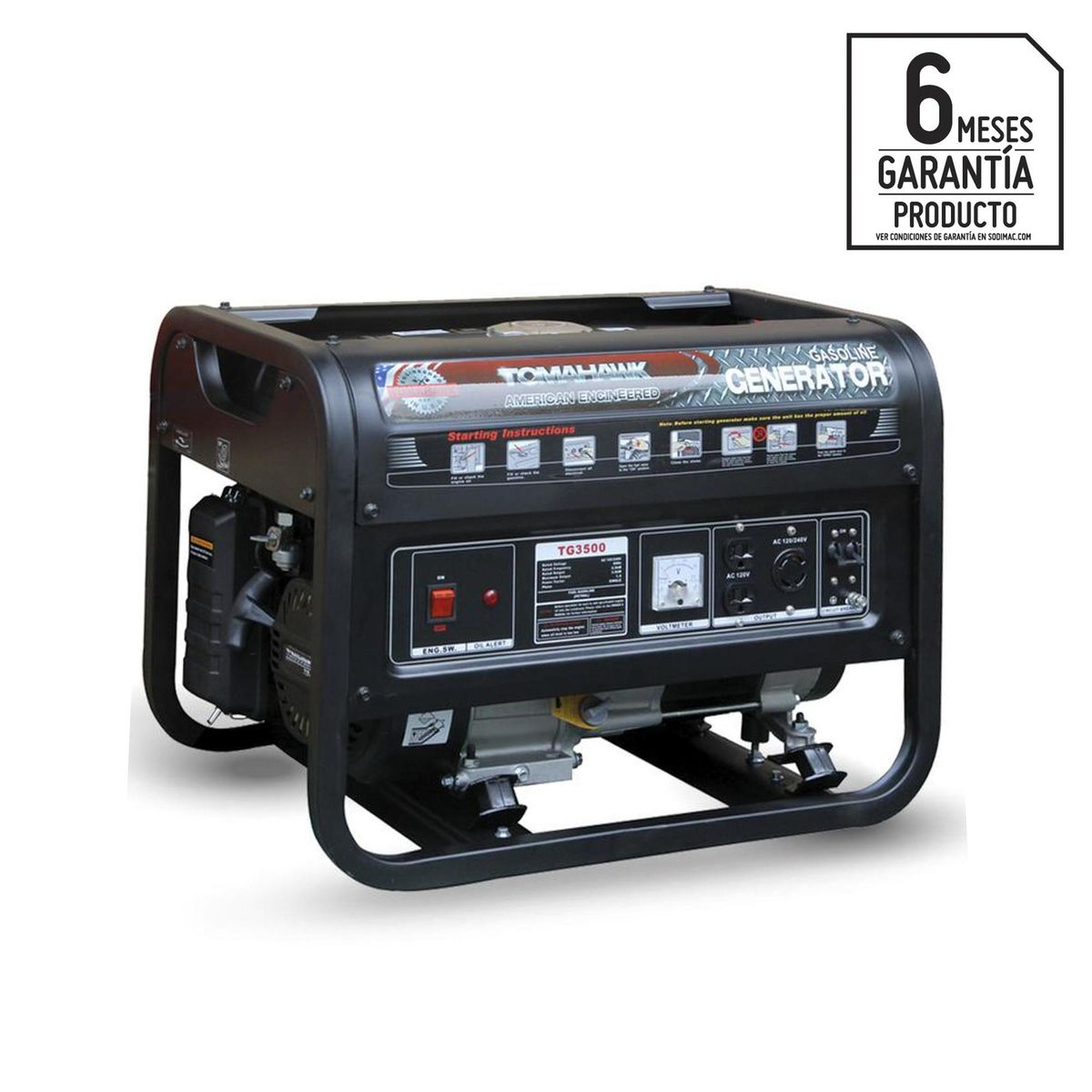 TOMAHAWK POWER - Generador Eléctrico a Gasolina Partida Manual 3500 W 15 l