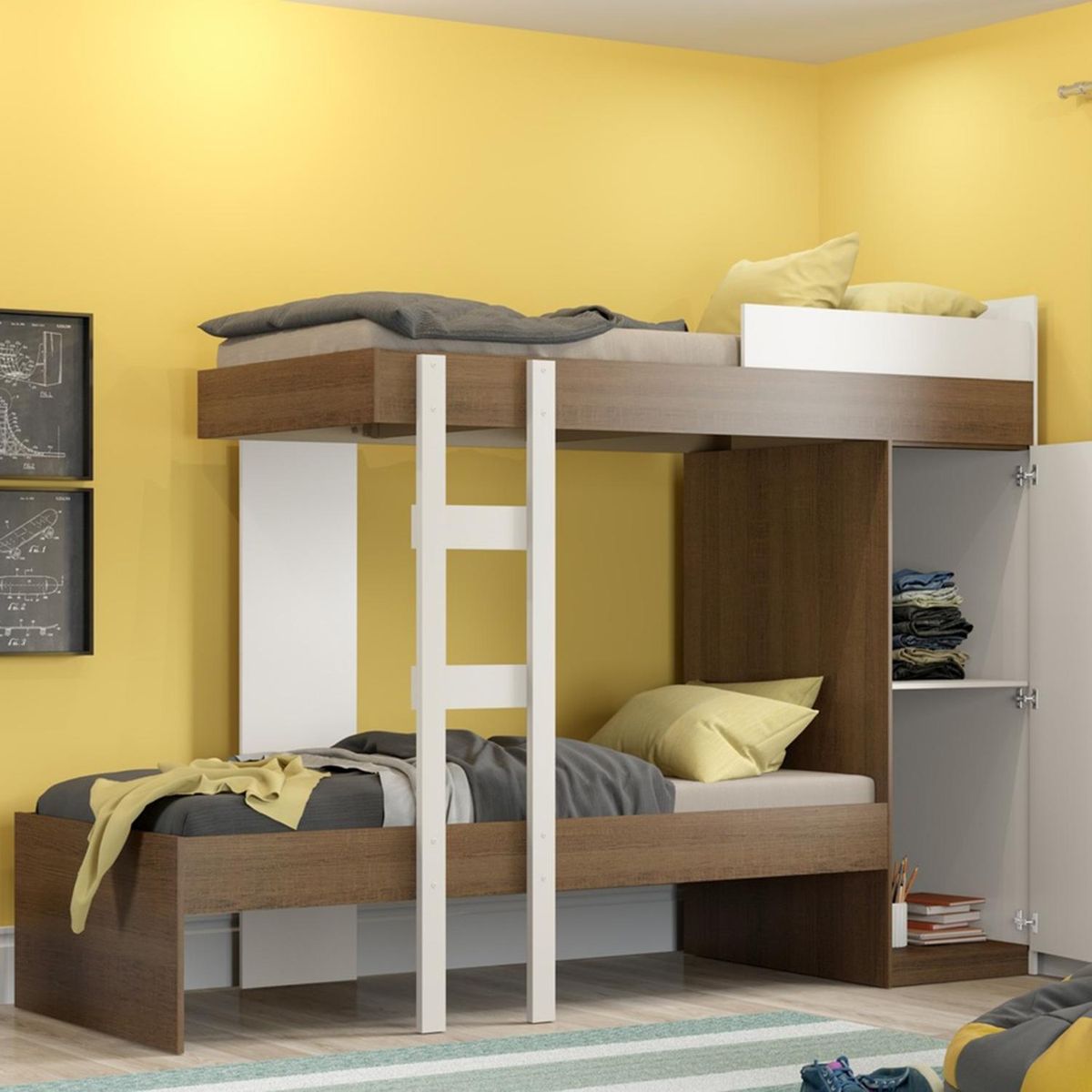 MOBILO - Camarote 1 plaza Camarote 23036E3 Rustico/blanco