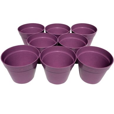Set 8 Maceteros Biodegradables Redondos 8 morado