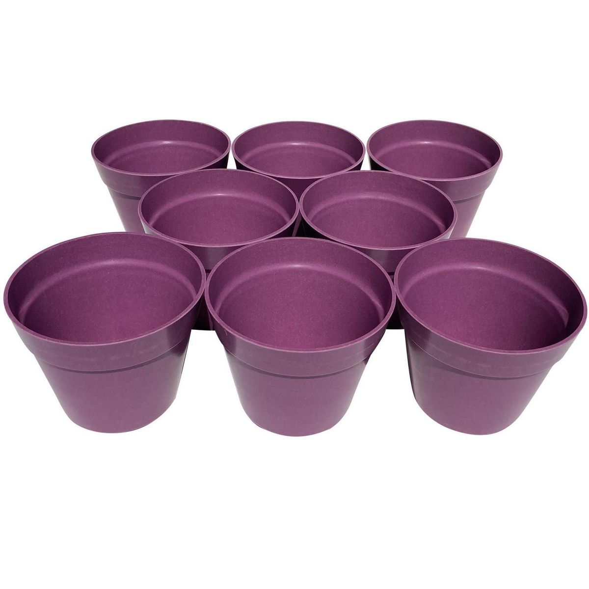 DECOGREEN - Set 8 Maceteros Biodegradables Redondos de Silicona 13.7x10.3 Coral, Amarillo y verde