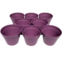 DECOGREEN - Set 8 Maceteros Biodegradables Redondos de Silicona 13.7x10.3 Coral, Amarillo y verde