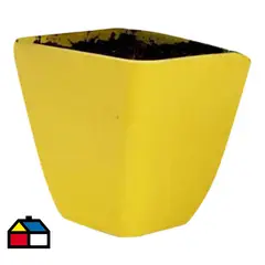 DECOGREEN - Set 7 Maceteros Biodegradables Cuadrado 1 coral 2 ama 2 verde 2 naranj