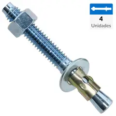 FIXSER - Perno anclaje 3/8 x 3 4 unidades