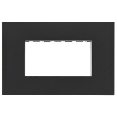 Placa 3 puestos black con soporte nbile