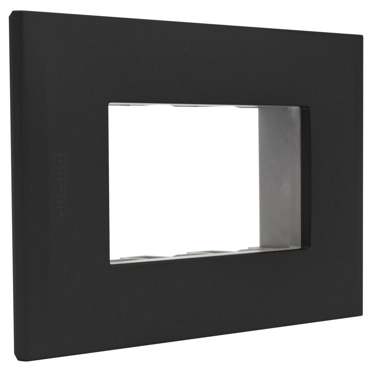 BTICINO - Placa 3 puestos black con soporte nóbile