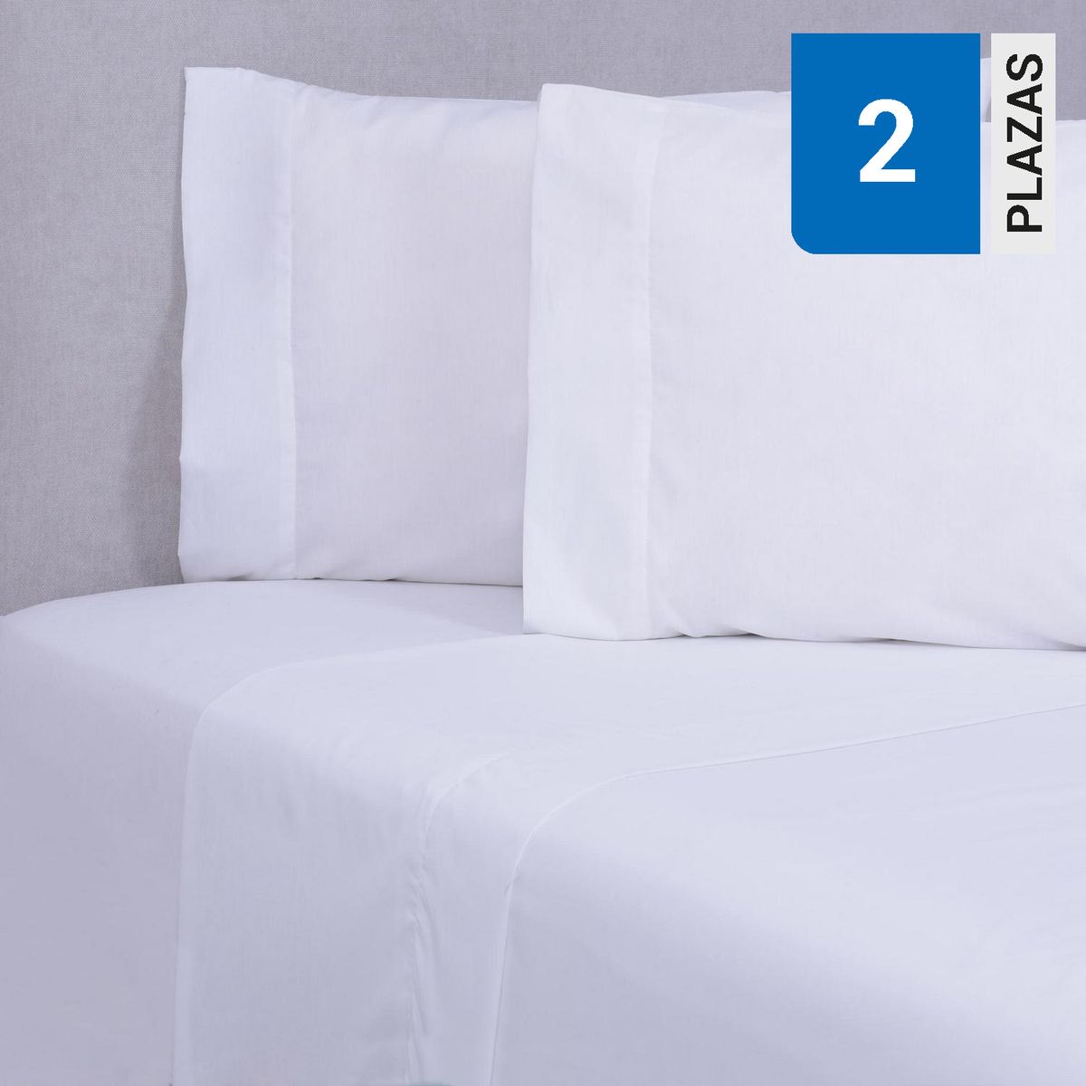 SOHOME - Sábana Liso 2 plazas 180 Hilos Blanco