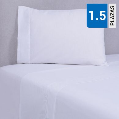 Sbana liso 180 hilos blanco 1,5 plazas