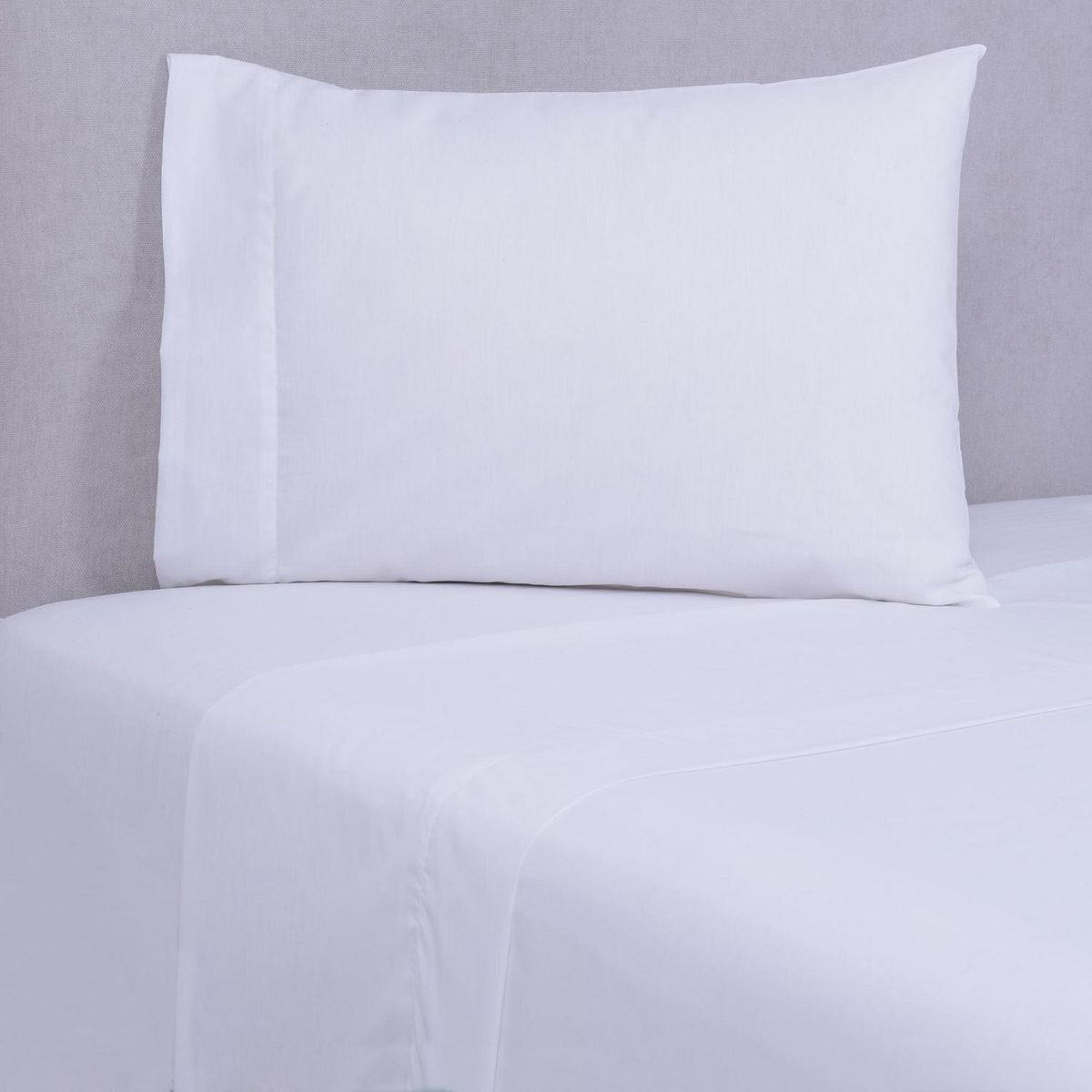 SOHOME - Sábana liso 180 hilos blanco 1,5 plazas