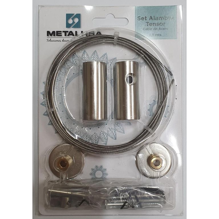 METALHSA - Set cable tensor de acero 2,5 m muro y lateral | Ofertitas
