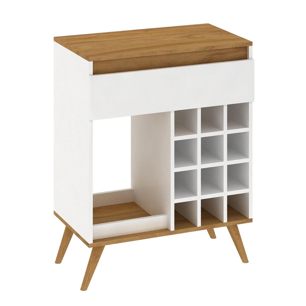 JDO & DESIGN - Bar Retro Blanco Nogal 86x67x38 cm