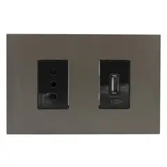 BTICINO - Cargador Usb A+Toma 10A Ant Pl1+1P Terra Nóbile