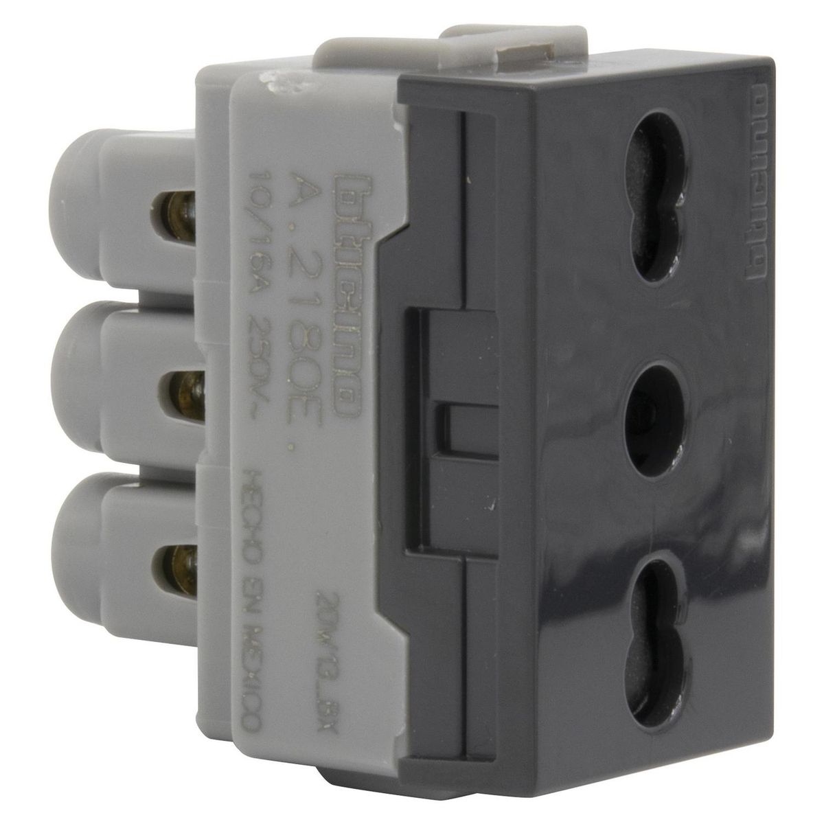 BTICINO - Toma simple 2p+t 10/16a antracita nóbile