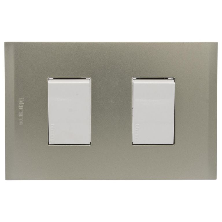 Interruptor doble + 1 placa 10 A Nobile Perla