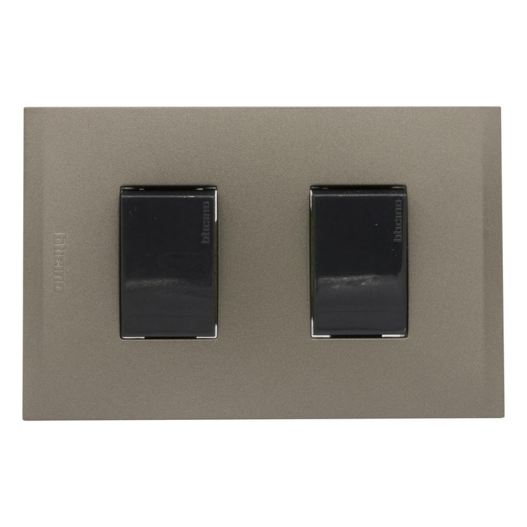Interruptor doble + 1 placa 10 A Nobile Terra