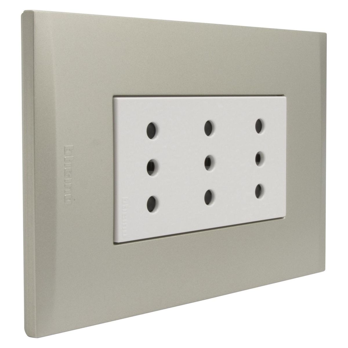 BTICINO - Toma triplex blancac pl3p perla nóbile