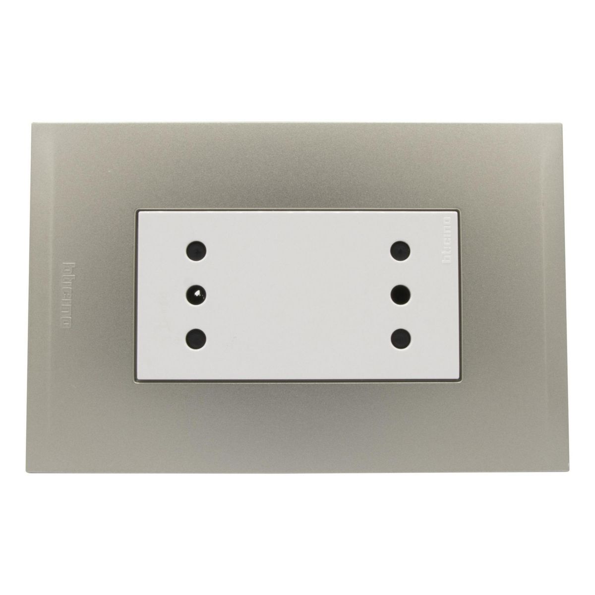 BTICINO - Toma duplex 10a blanca pl3p perla nóbile