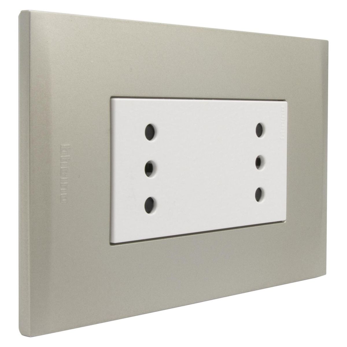 BTICINO - Toma duplex 10a blanca pl3p perla nóbile