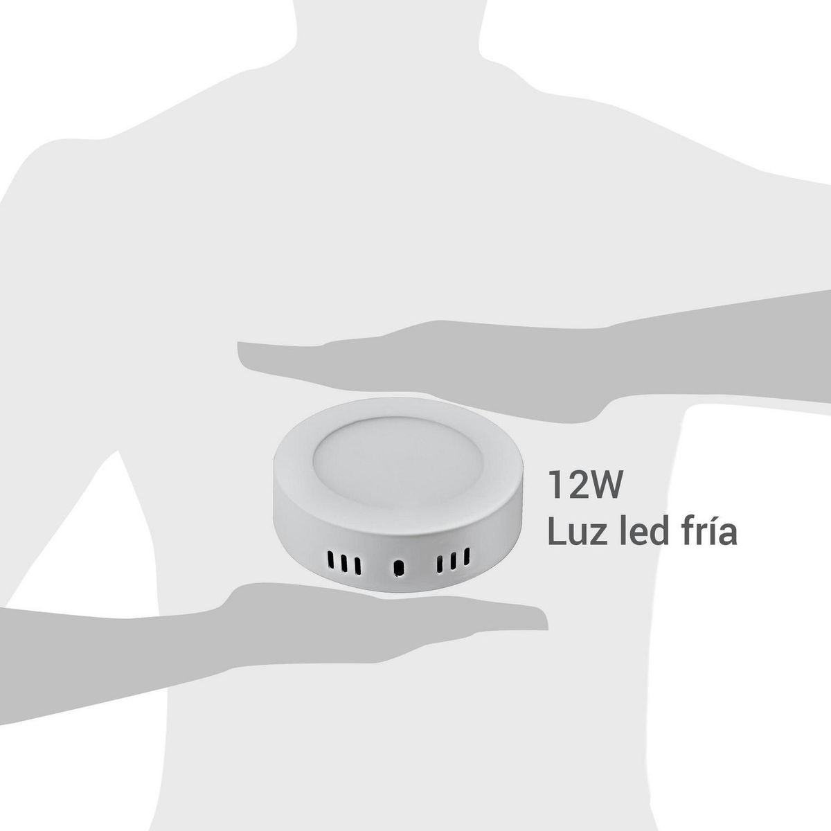 MEGABRIGHT - Panel Led Redondo Sobrepuesto 12W Luz Fría