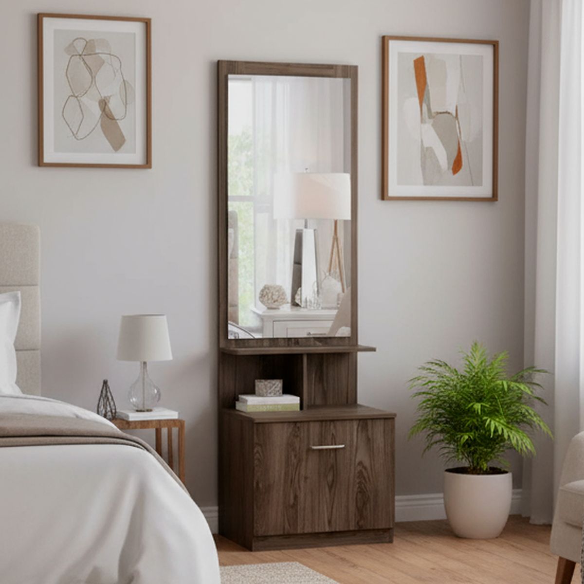 TUHOME - Velador 1 Cajón(es) Z-54 54x170.7x47.5 cm Coñac