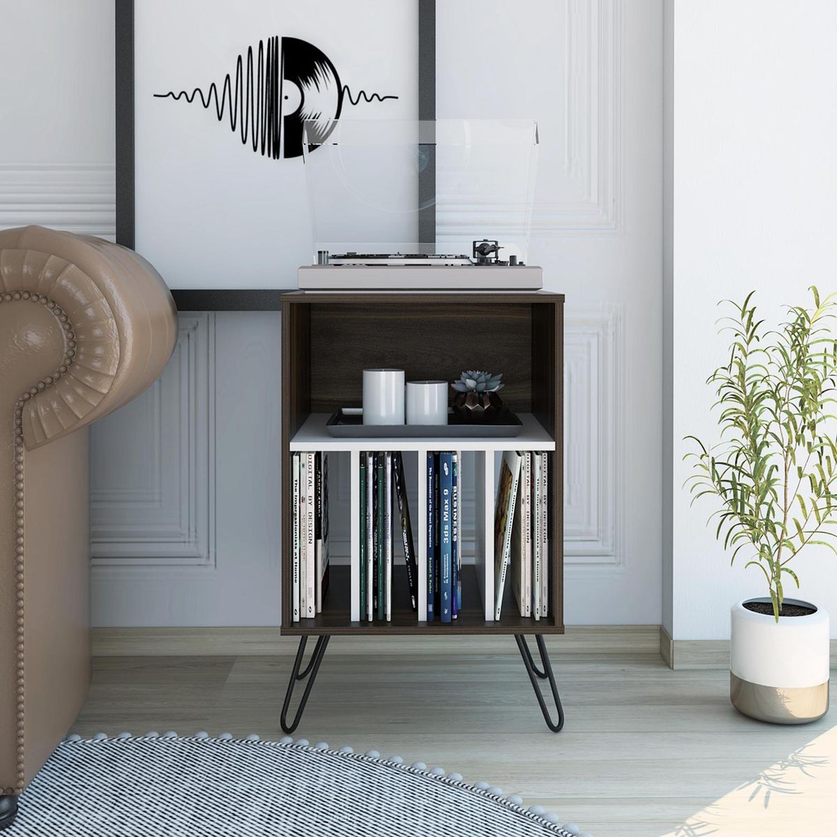 TUHOME - Mueble funcional 2 repisas MDF 50x80x45 cm