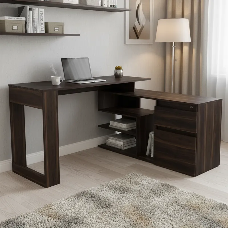 TUHOME - Escritorio Alteza 121,5x73,5x137,5 cm Habano