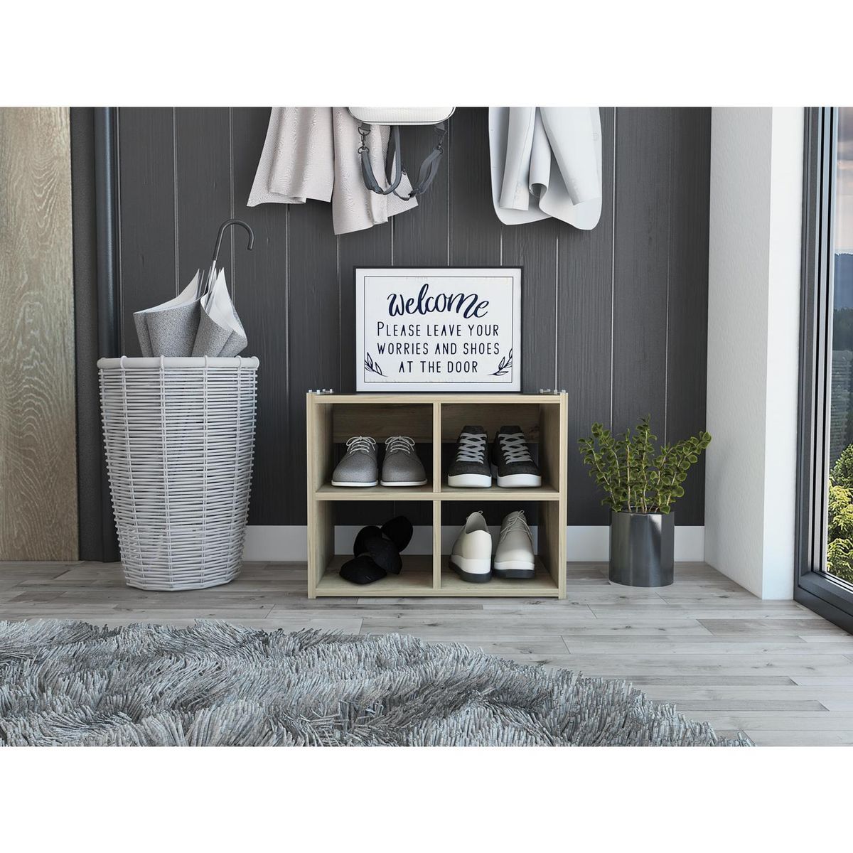 TUHOME - Zapatera Connect MDF 4 Nivel(es) 51x41.2x33.4 cm Duna