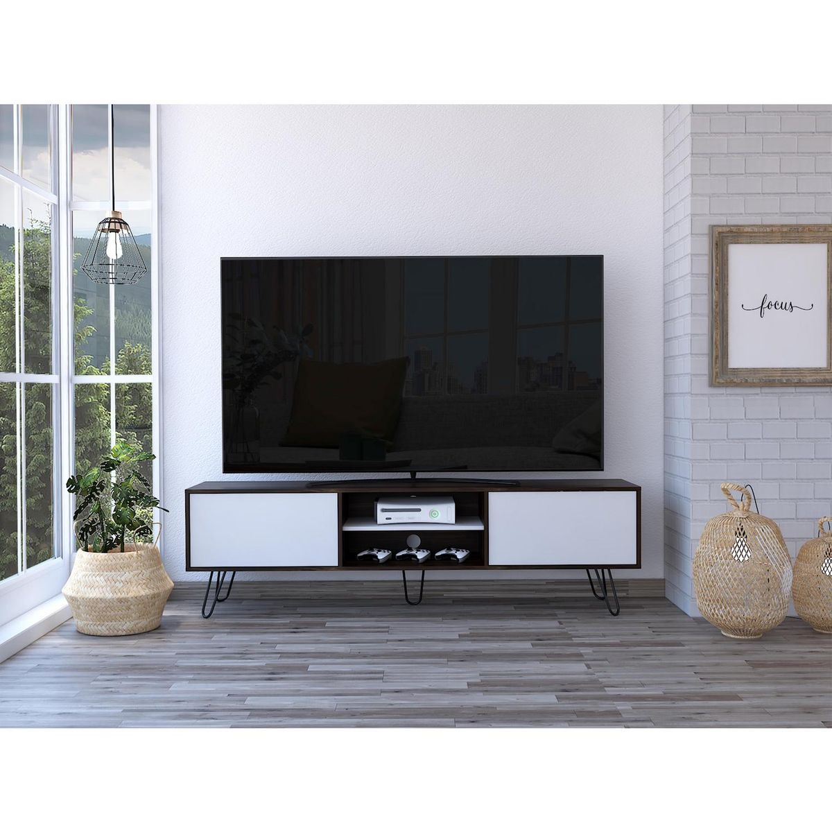 TUHOME - Rack TV 80" 180x52,5x35 cm habano