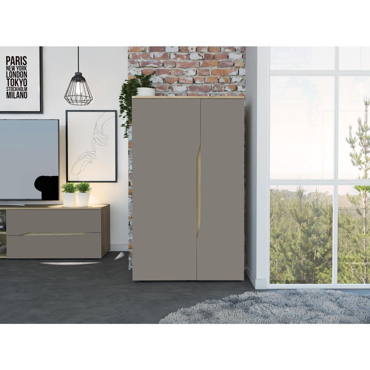 TUHOME - Bar Obregon 74x123.9x39.5 cm Duna/taupe