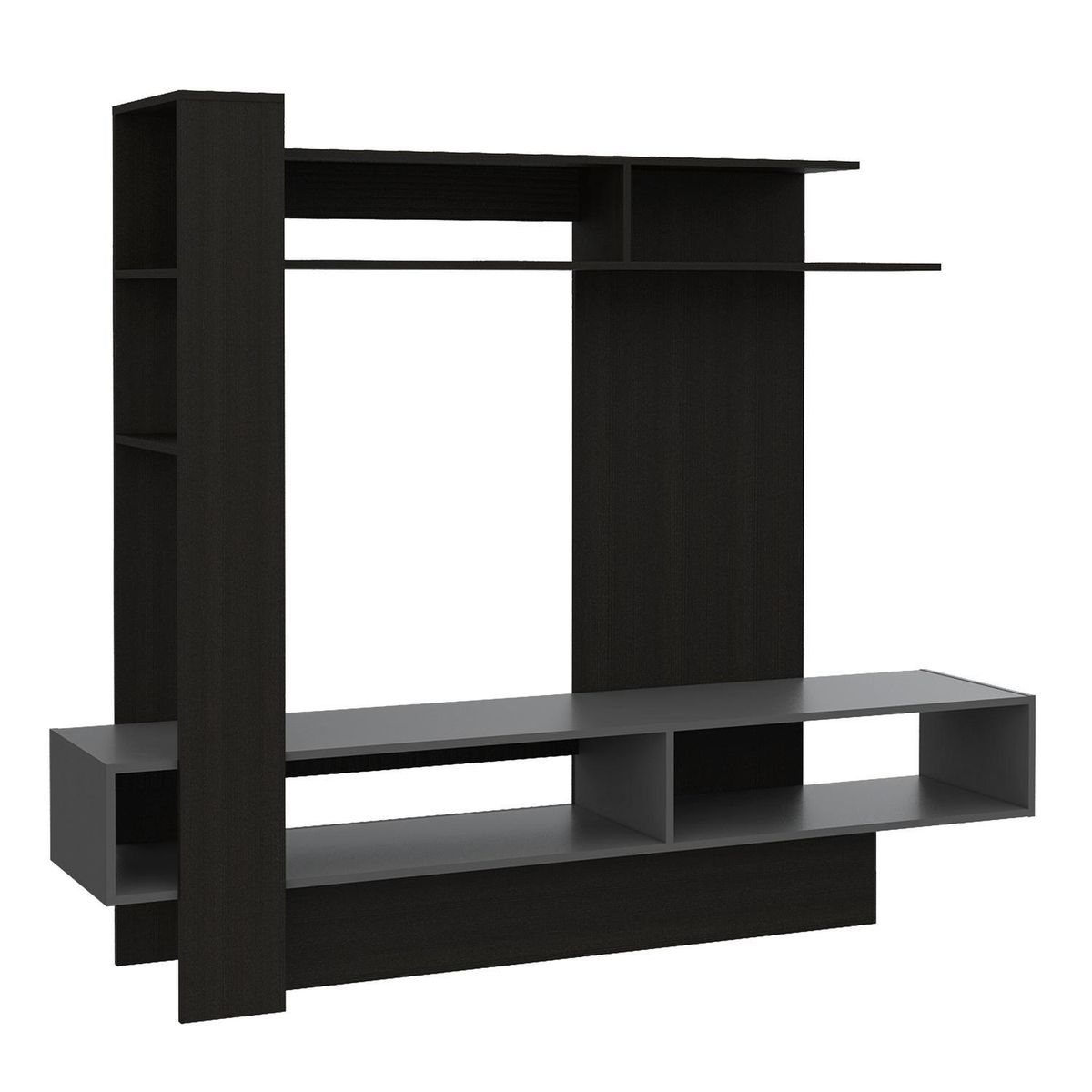 TUHOME - Estante TV 60" 180x152,2x40,2 cm wengue/plomo