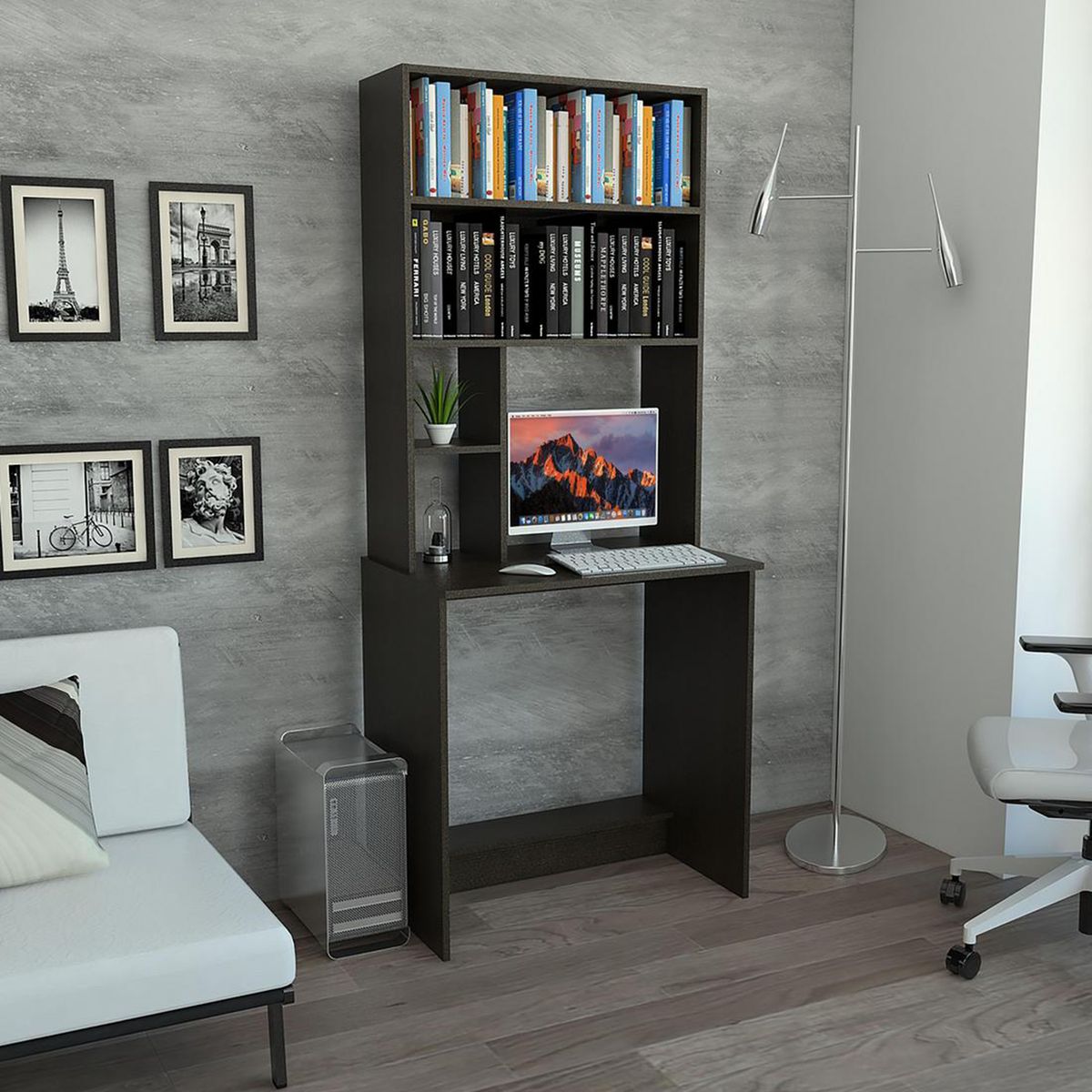 TUHOME - Escritorio 48,6x75,2x180,7 cm melamina wengue