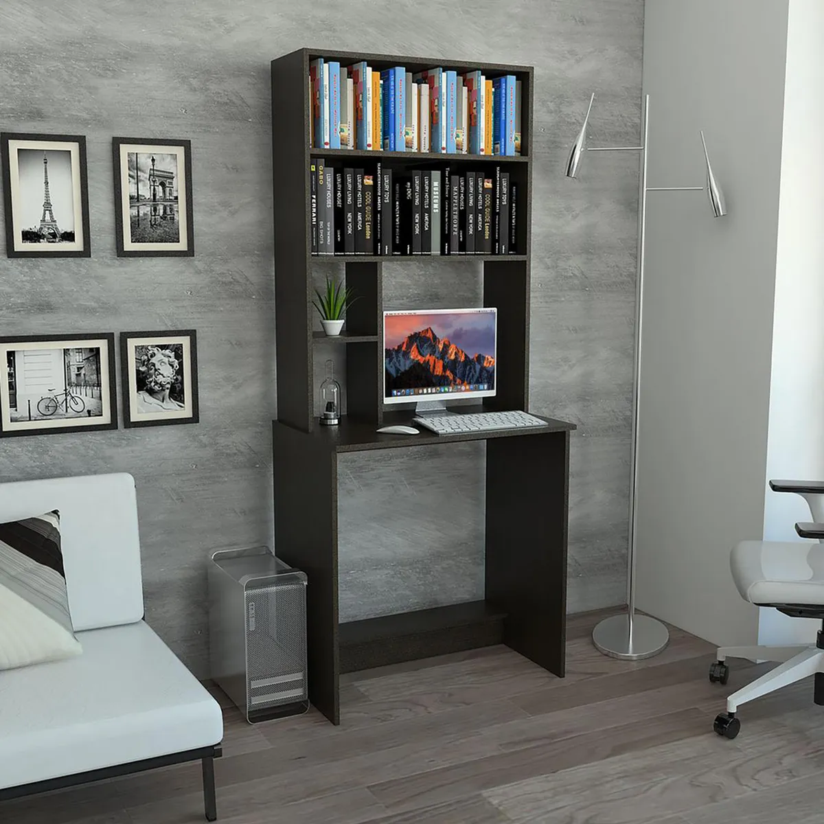 TUHOME - Escritorio 48,6x75,2x180,7 cm melamina wengue