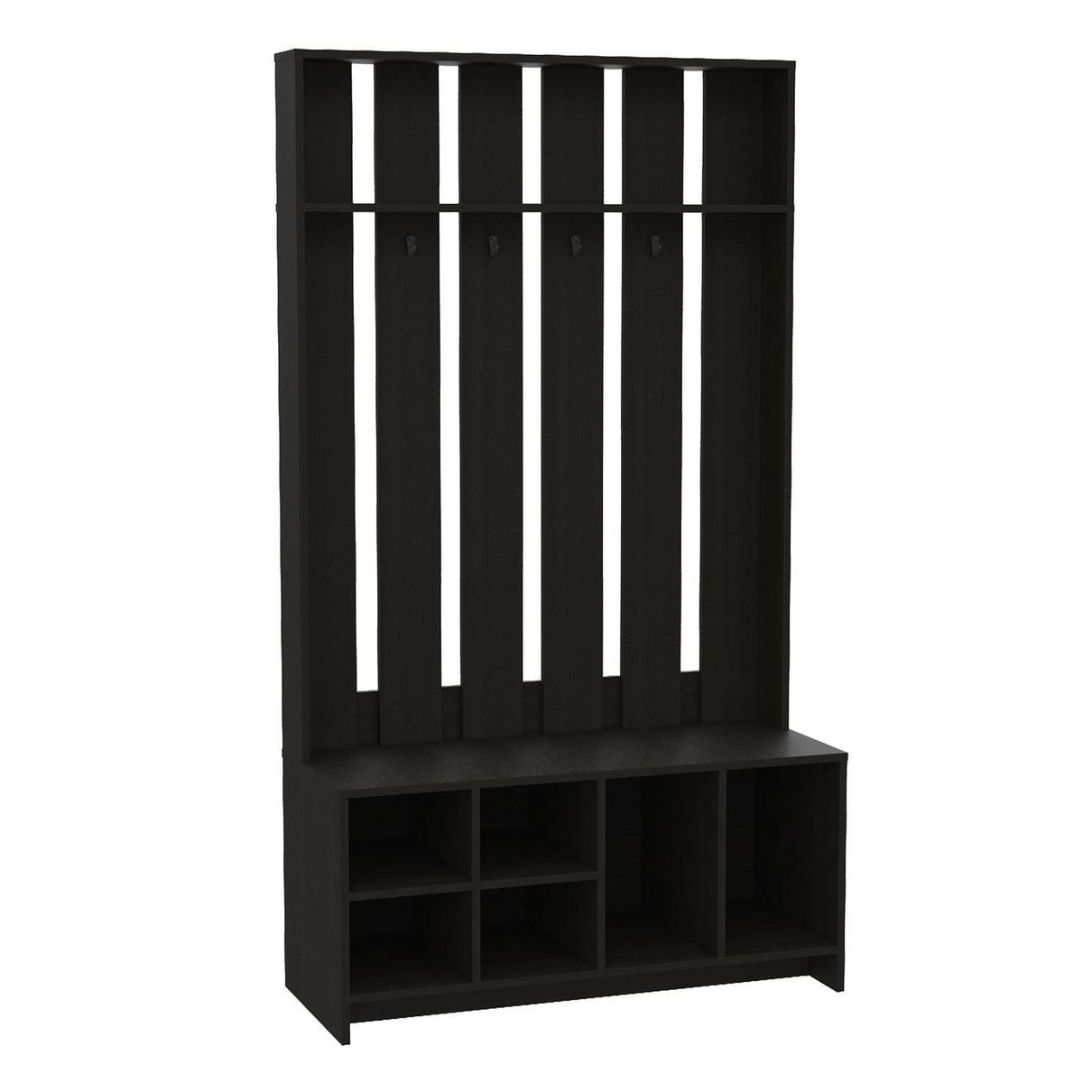 TUHOME - Repisa Beijing con Percha MDF 3 Nivel(es) 96.8x172.6x39.3 cm Wengue