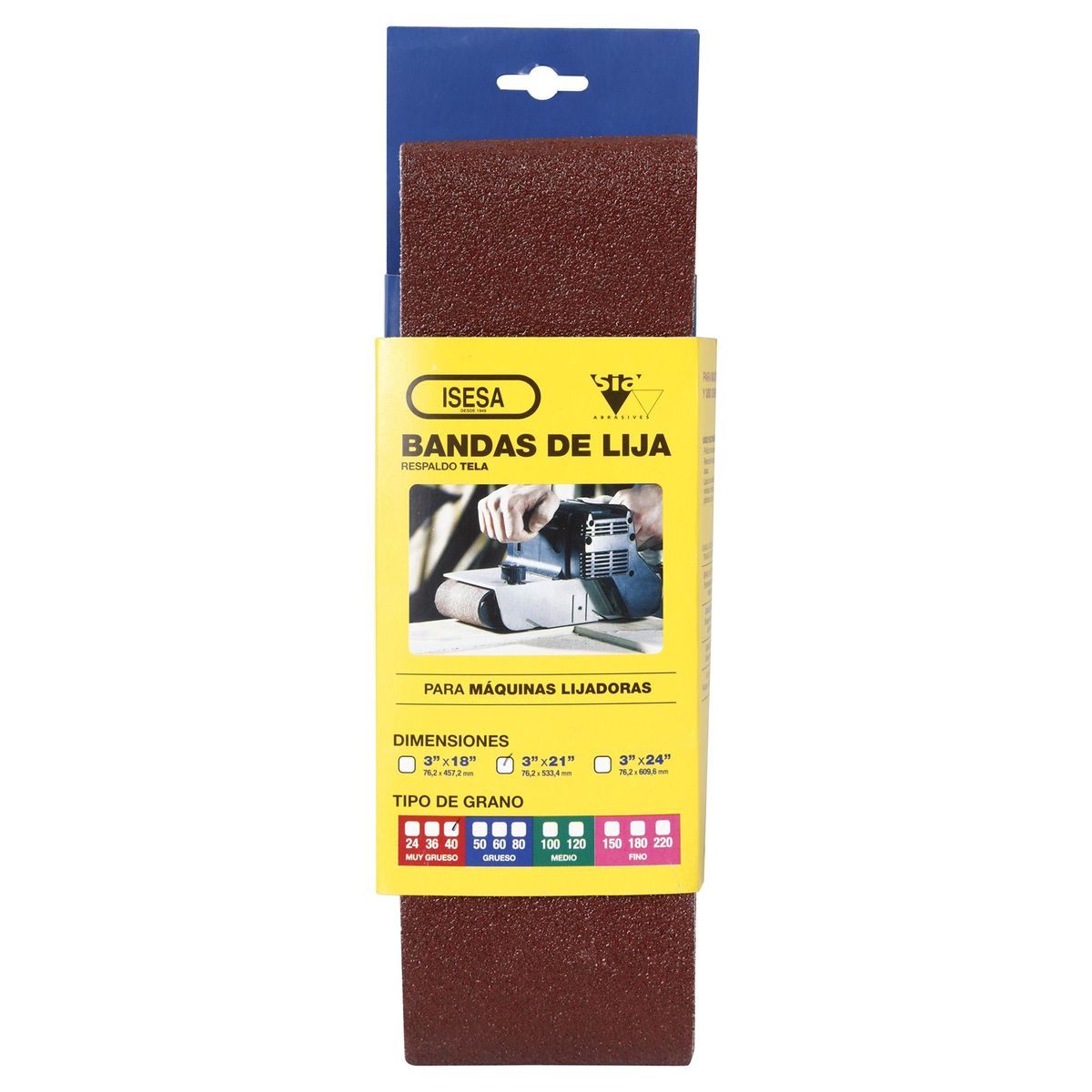 SIA - Banda de lija 3"x21" grano 40