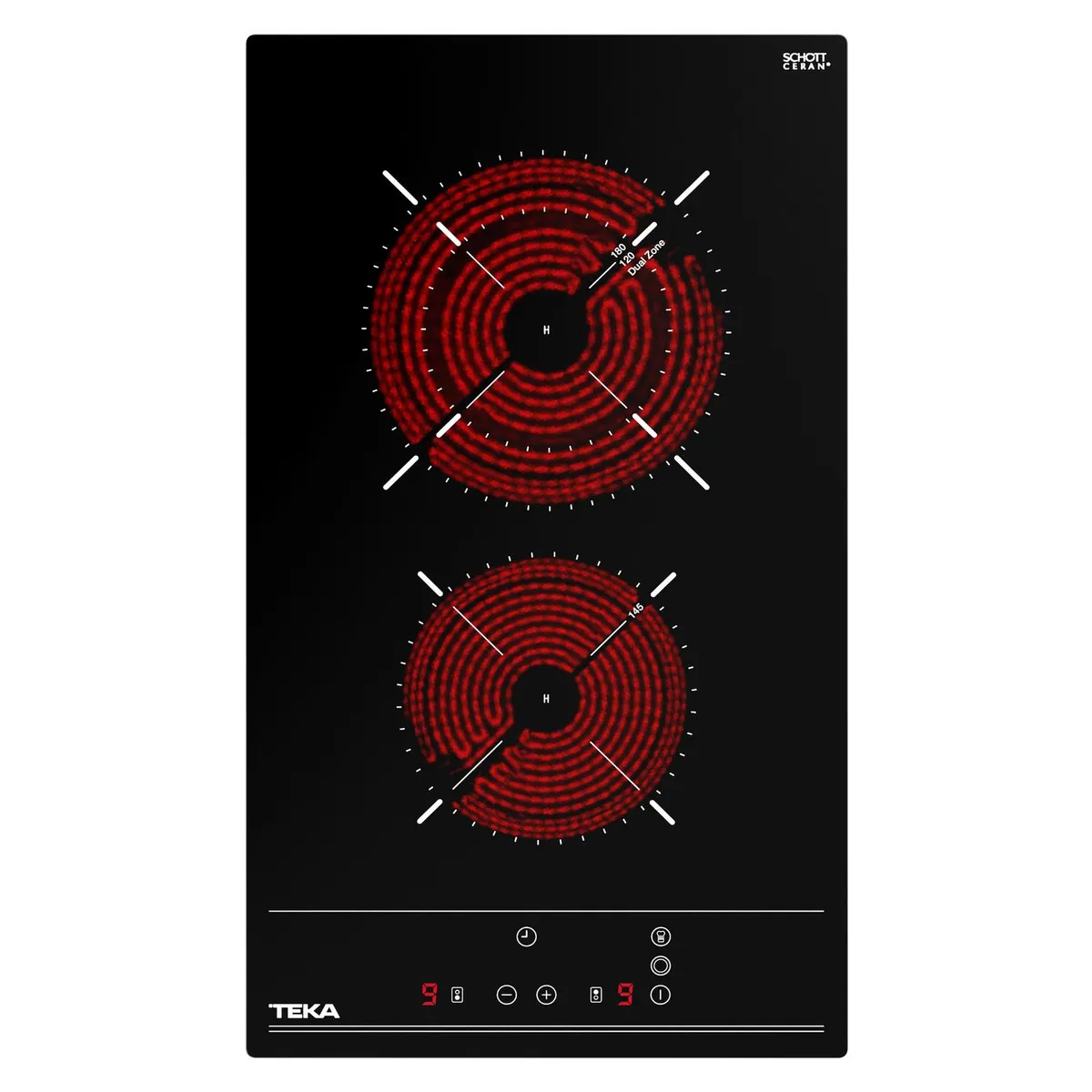 TEKA - Encimera Vitrocerámica 2 Platos Negro TZC-32320 BK TTC