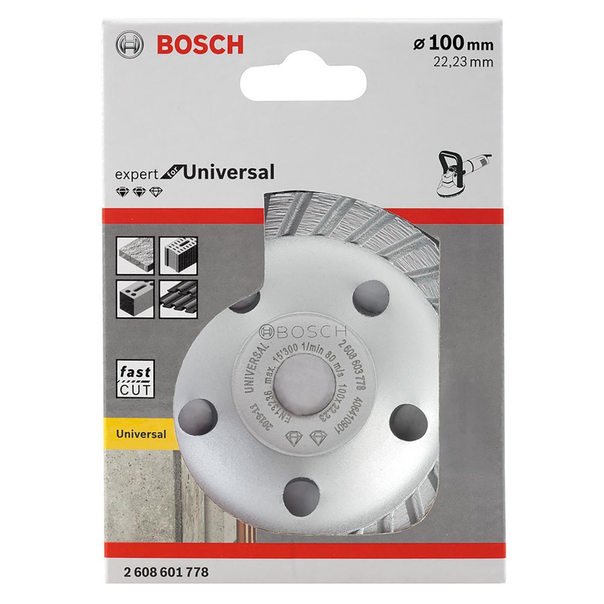 BOSCH - Copa diamantada expert for universal turbo 100x22,23mm