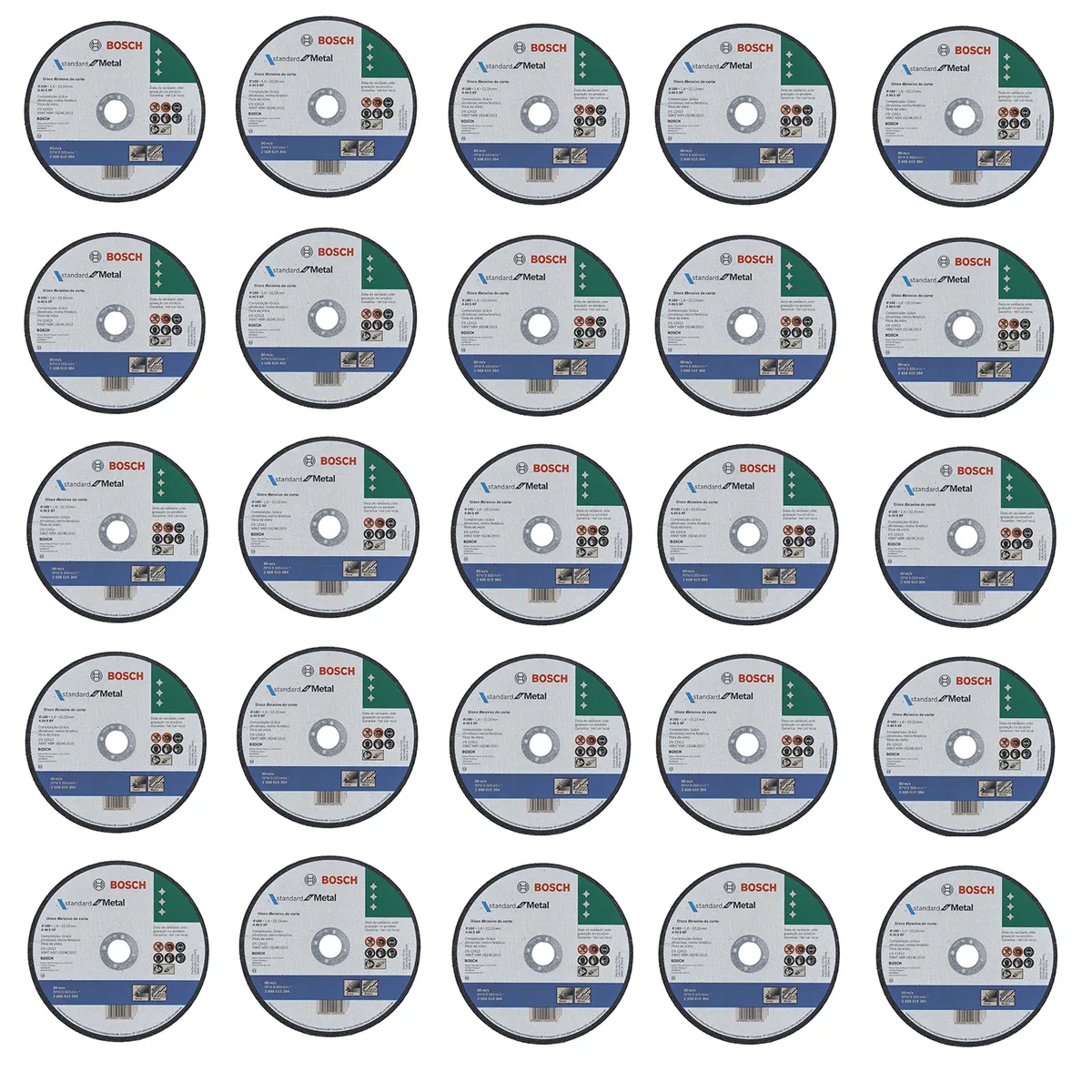 BOSCH - Pack 25 Discos De Corte 7” 1.6Mm Metal Inoxidable