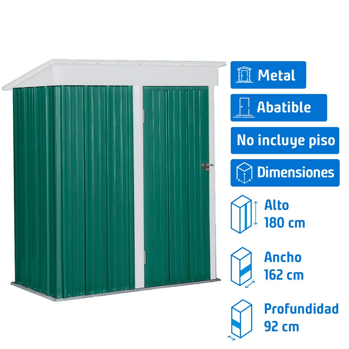 EL BARCO - Bodega jardín boxshed 162x92x180 cm verde