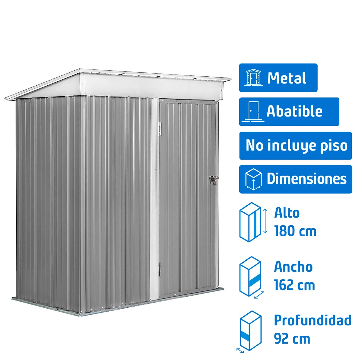 EL BARCO - Bodega jardín Boxshed 162x92x180 cm gris