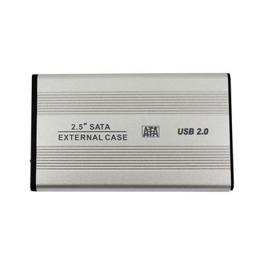 Cofre para disco duro plateado sata 2.5