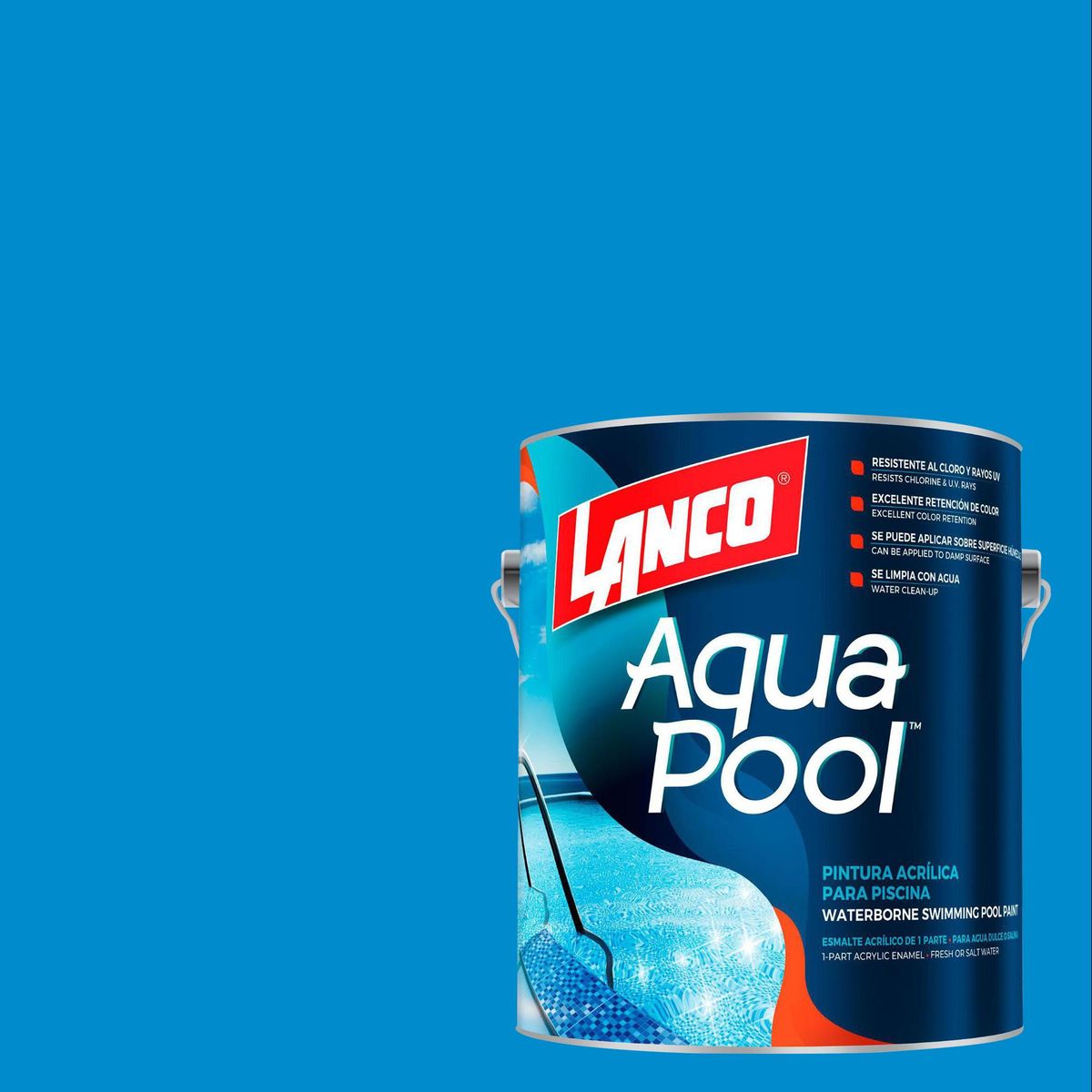 LANCO - Pintura Piscinas Aqua Pool Lata 1 galón(es) Mate Azul Oceano