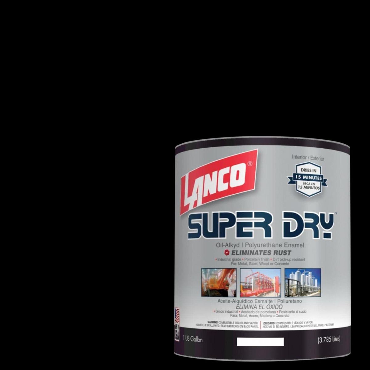 LANCO - Esmalte Poliuretano Super Dry Lata 3.785 kg Mate Negro