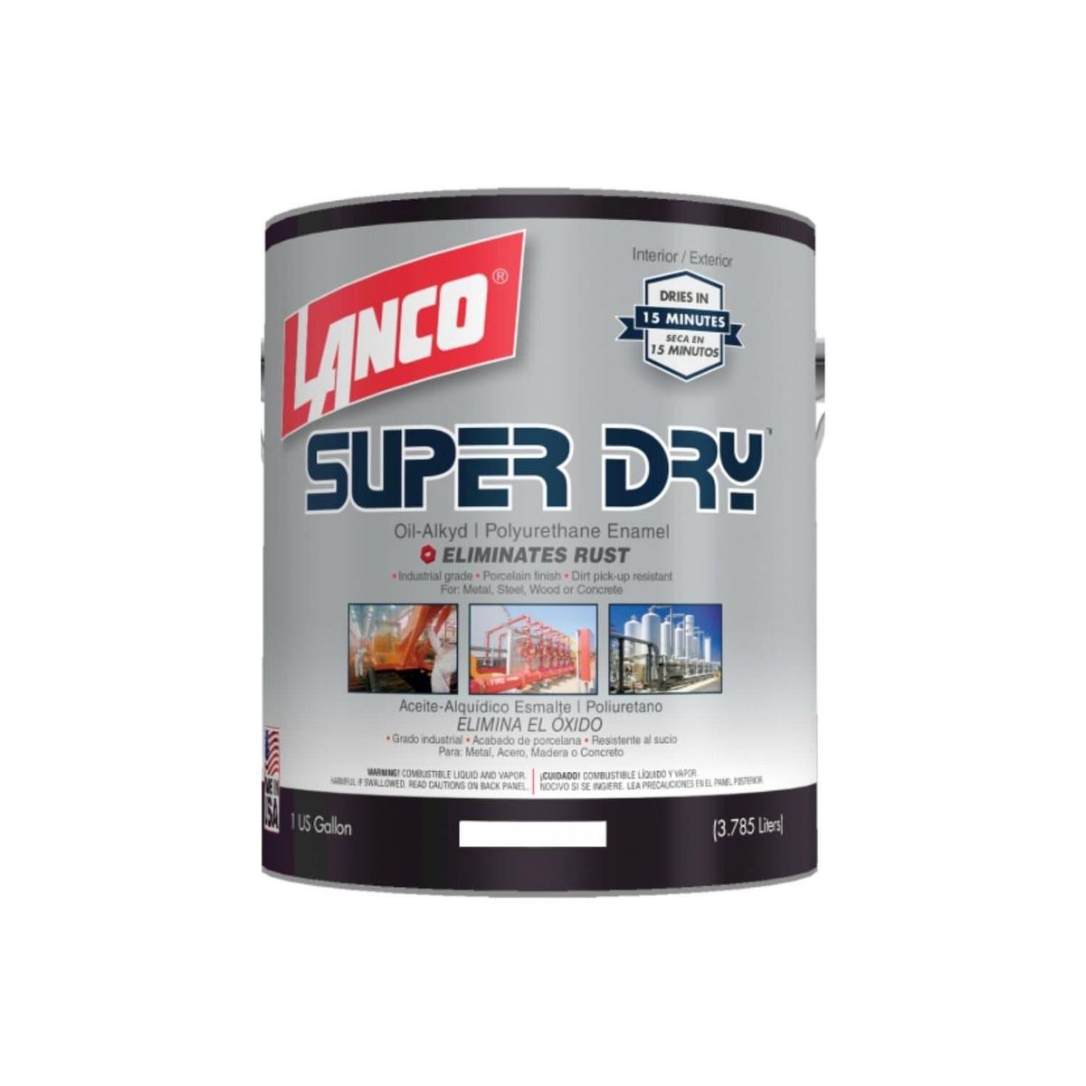 LANCO - Esmalte Poliuretano Super Dry Lata 3.785 kg Mate Negro