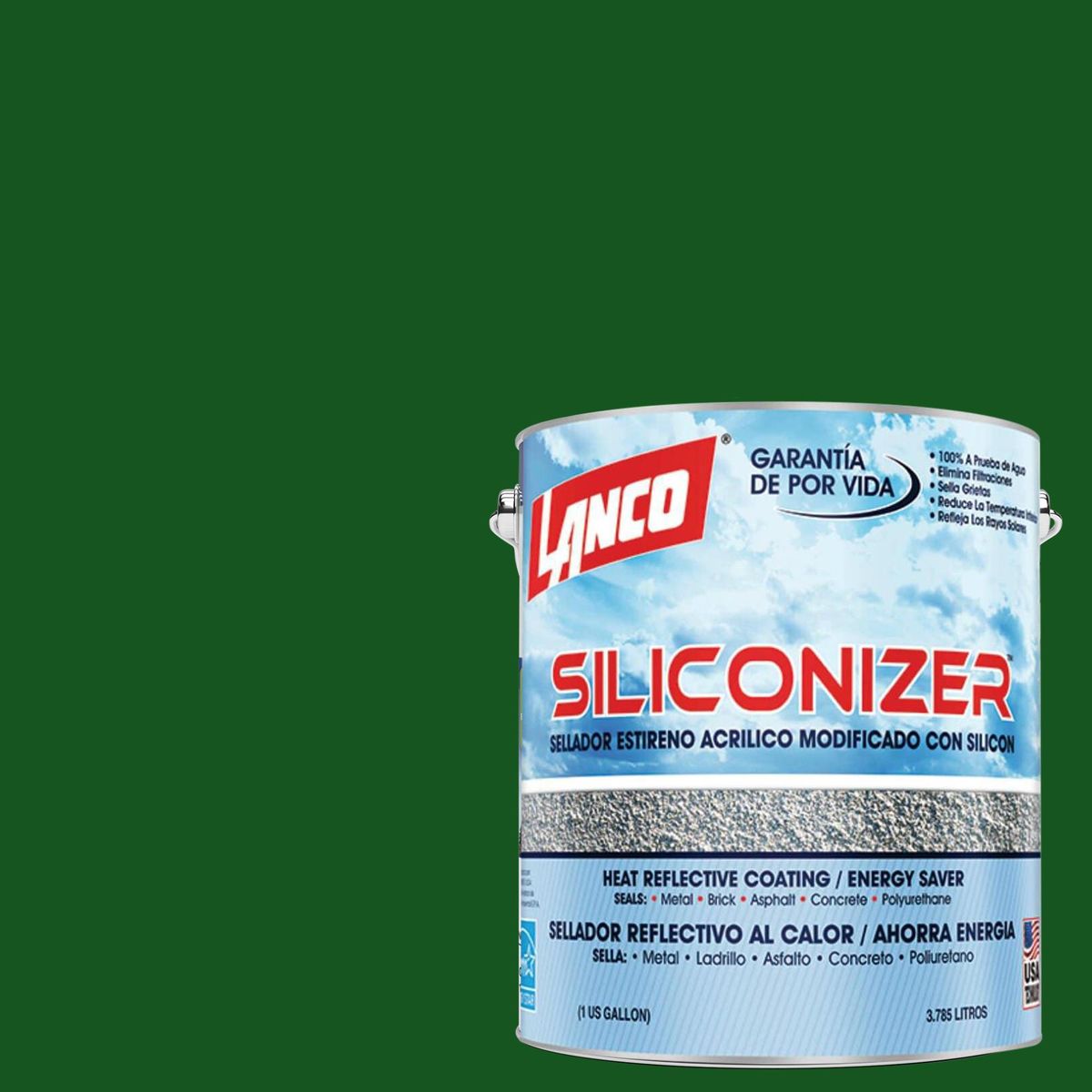 LANCO - Sellador para Techos Siliconizer Lata 1 galón(es) Mate Verde