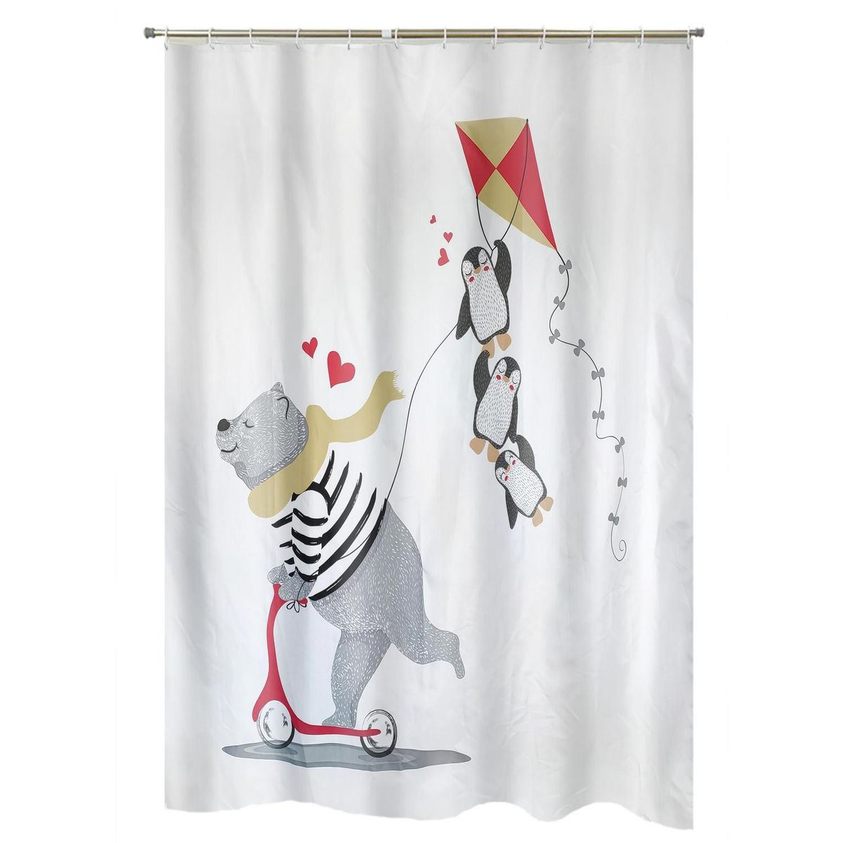 Cortina de baño infantil oso y sus amigos 180x180 cm, marca RONDA - Foto Principal