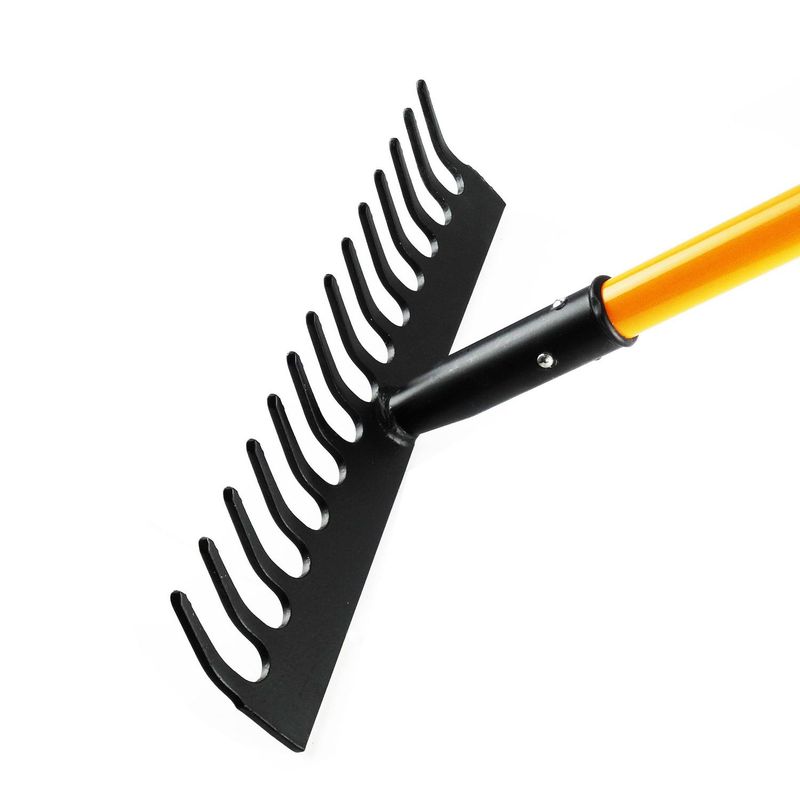 RAYUN - Rastrillo mango de fibra de vidrio negro/amarillo