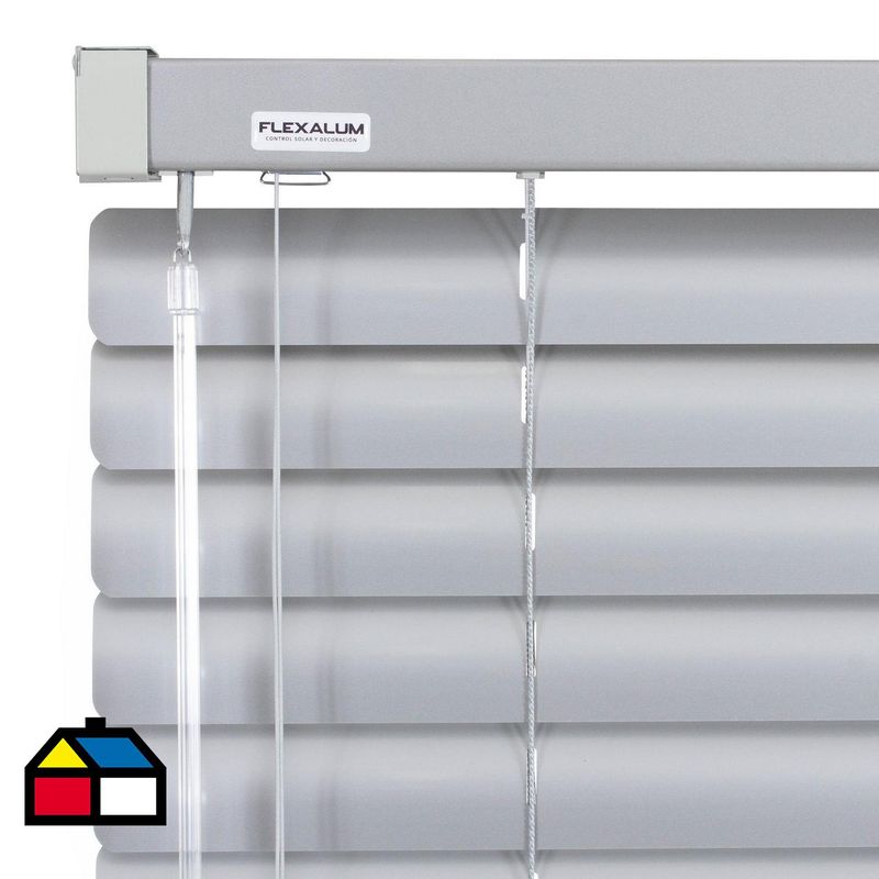 FLEXALUM - Persiana Aluminio Plata Ancho 191a200cm Alto 191a200cm