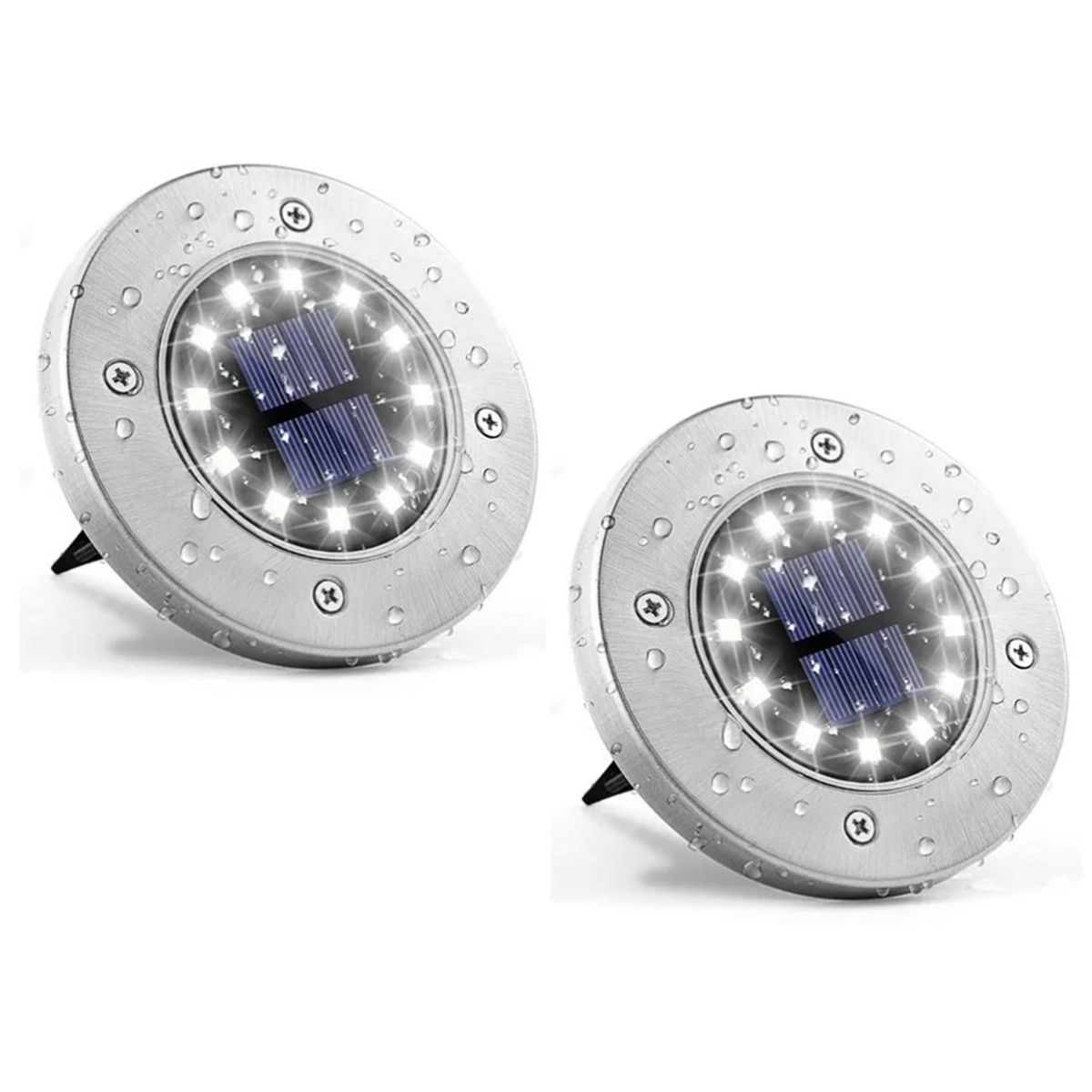 LEDZONE - Pack 2 Estacas Solares Led Piso 0.06 W IP 44 84 lm Luz Cálida