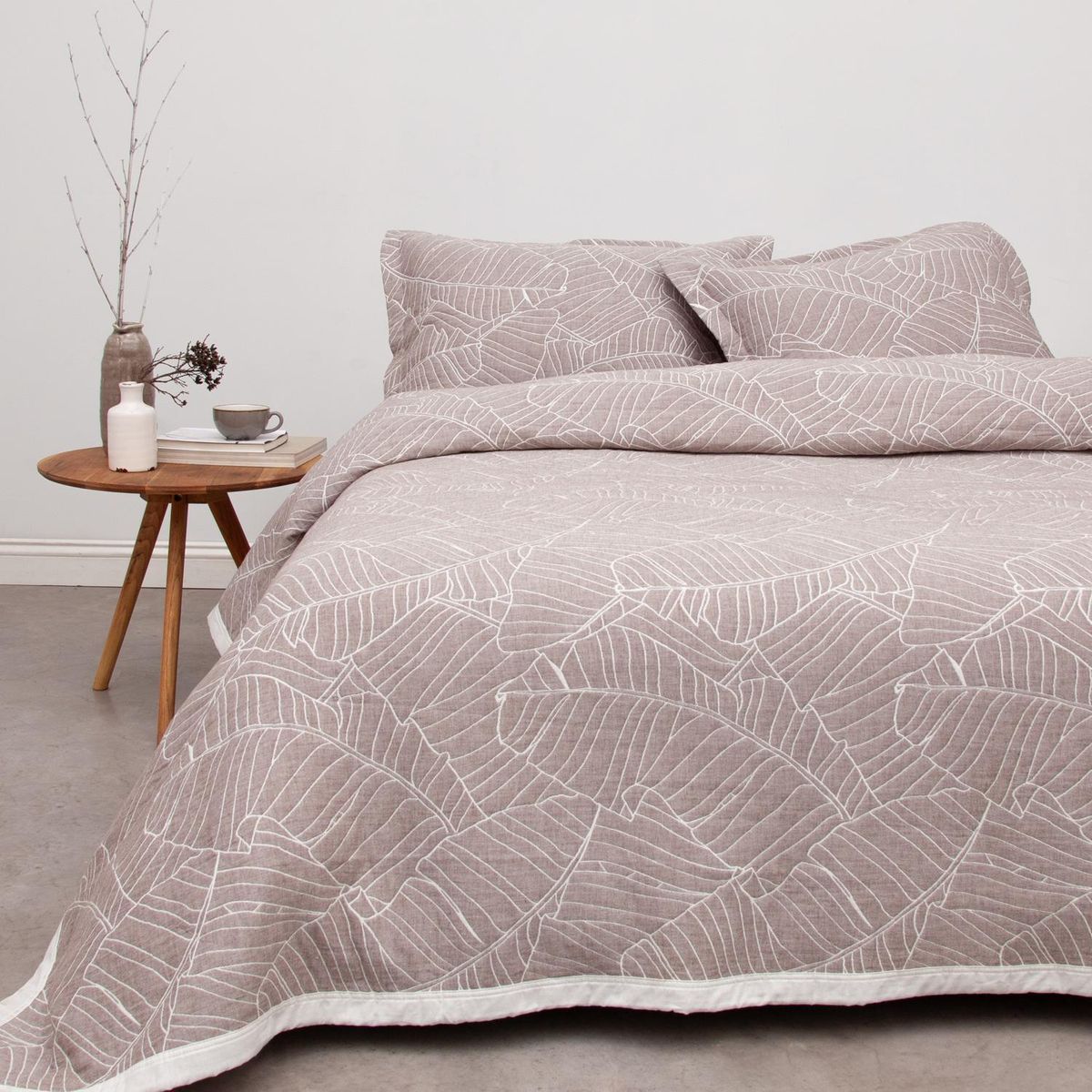 ROYAL SUPREME - Colcha Super king Leaves Beige