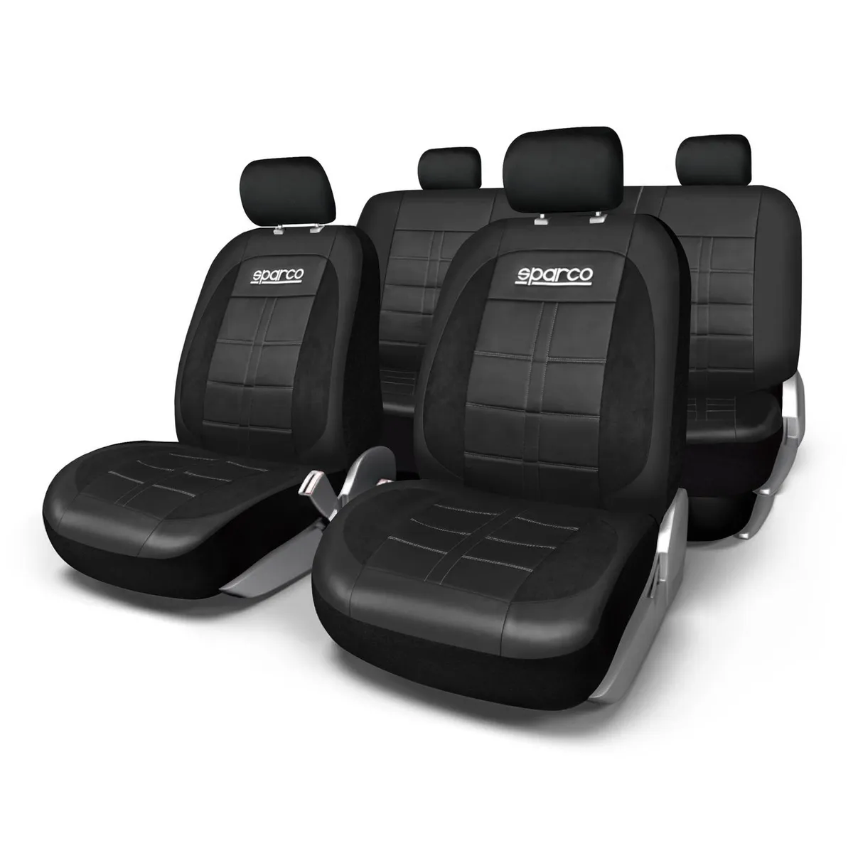 SPARCO - Set de Fundas Sparco para Asientos Auto 9 Piezas Color Negro